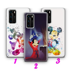 Custodia Cover Topolino 5 HUAWEI P9 P10 P20 P30 P40 Lite Pro Plus LG G5 G6 ispirata al cartone animato Disney Minnie Mouse Pluto Disneyland Castle