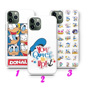 DONALD DUCK 2 Custodia per iPhone 11 12 13 14 15 16 Pro / Max / Mini / Plus ispirata al cartone animato Disney Paperina Topolino Coppia Amore Carino