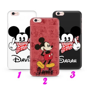 IL TUO NOME MiCKEY 2 iPhone 4 5 SE 1 2 3 Gen 6 7 8 X s Max plus Xr Custodia sottile Personalizzabile Personalizzabile Personalizzato Lettere personalizzate