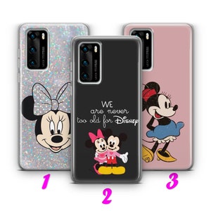 Custodia MiNNIE MoUSE 1 HUAWEI P9 P10 P20 P30 P40 Lite Pro Plus LG G5 G6 ispirata al cartone animato Disney Topolino Pluto Castello Disneyland