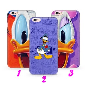 DONALD DUCK 1 iPhone 4 5 SE 1 2 3 Gen 6 7 8 X s Max plus Xr Custodia sottile ispirata al cartone animato Disney Paperina Topolino Coppia Famiglia