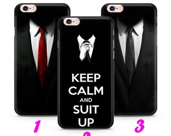 SUiT UP iPhone 4 5 SE 1 2 3 Gen 6 7 8 X s Max plus Xr Thin Case Cover Suit Design Keep Calm and Suit Up Nice Well Dressed Suit and Tie