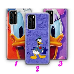 DONALD DUCK 1 Custodia per Huawei P9 P10 P20 P30 P40 Lite Pro Plus LG G5 G6 ispirata al cartone animato Disney Paperina Topolino Coppia Amore