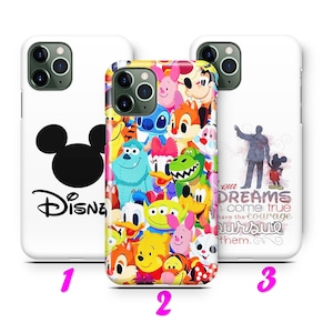 DISNEY 5 Custodia per iPhone 11 12 13 14 15 16 Pro / Max / Mini / Plus ispirata ai personaggi Disney Disneyland Castle Topolino Minnie Mouse
