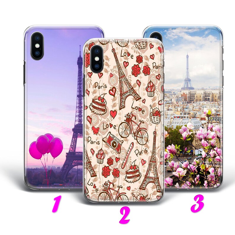 PARIS 3 iPhone 4 5 SE 1 2 3 Gen 6 7 8 X s Max plus XR Thin Case Cover Eiffel Tower City Of Love France Capital of Romance Travel Destination image 3