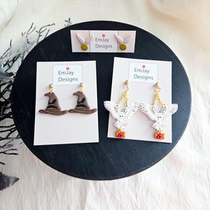 Wizard Earrings I Handmade Polymer Clay Earrings I Owl Clay Earrings I Movie Inspired Earrings I Gift Ideas I Hypoallergenic