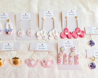 CLEARANCE I SMALL EARRINGS I Polymer Clay Earrings I Handmade I Hypoallergenic I Lightweight I Gifts for her I Statement Earrings