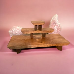 Handcrafted 3-Tiered Spiritual Altar | Puja | Tabletop | "The Vīrya"