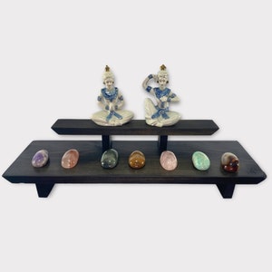 Medium Sized Spiritual ALTAR Table 2-Tier | Heavy Duty | Meditation, Zen | Made of Soft and Gorgeous Poplar Wood