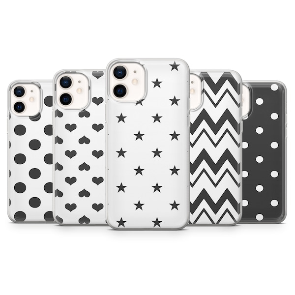 Chevron Phone Case Polka dot Phone Cover fit for iPhone 14 Pro, 13, 12, 11, XR, 8+, 7 & Samsung S21, A50, A51, A53, Huawei P20, P30 Lite