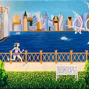 Oil Painting on Canvas Original Art Print Cityscape Art Poster | Enhanced Matte Paper Contemporary Art | &quot;Reinvigorate&quot;