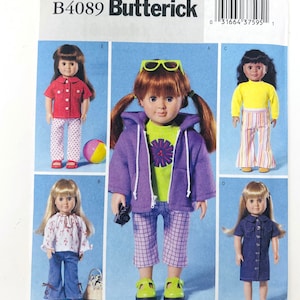 Butterick Crafts 4089 Doll Clothes For 18&quot; Dolls Casual And Dresses Uncut