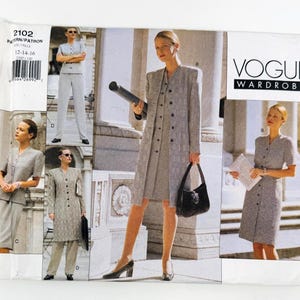 Vogue Wardrobe 2102 Sewing Pattern Misses' Jacket, Dress, Pants, Top and Skirt Sizes 12, 14, 16 Uncut