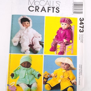 McCall&#39;s Crafts 3473 Baby Doll Clothes For 11&quot; - 16&quot; Dolls Dresses Rompers Sleepers Uncut