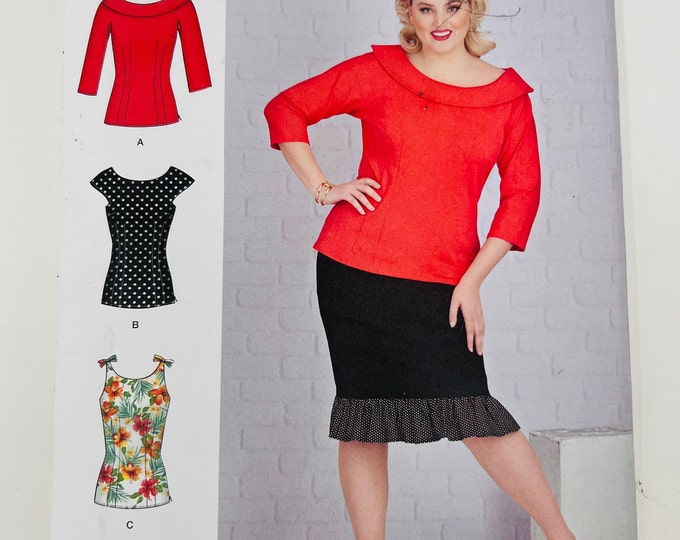 Simplicity 8884 Sewing Pattern Women's Retro Tops Sizes 10, 12, 14, 16 ...