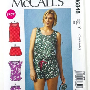 McCalls 6848 Sewing Pattern Misses&#39; Romper and Pajamas Sizes XS, S, M