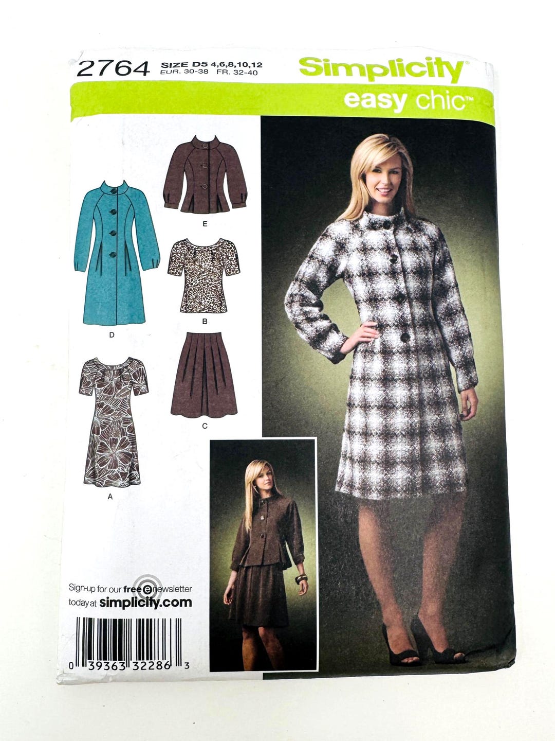 Sime Pattern Simplicity Easy Chic 2764 Sewing Pattern Misses' Coat, Jacket, Dress ...