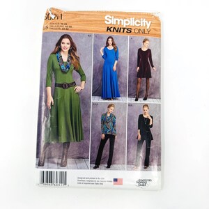 Simplicity 0311 Knits Only Sewing Pattern Misses&#39; Tunic, Cowl, Dress, and Pants Sizes 16, 18, 20, 22, 24 Uncut