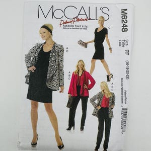 McCall&#39;s 6248 Sewing Pattern Misses&#39; Jacket, Top, Dress, and Pants Sizes 16, 18, 20, 22 Uncut
