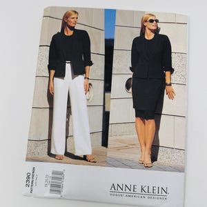 Vogue 2390 Anne Klein Wzór do szycia Kurtka, spódnica i spodnie dla panien młodych Rozmiary 18, 20, 22 Nieobcięte
