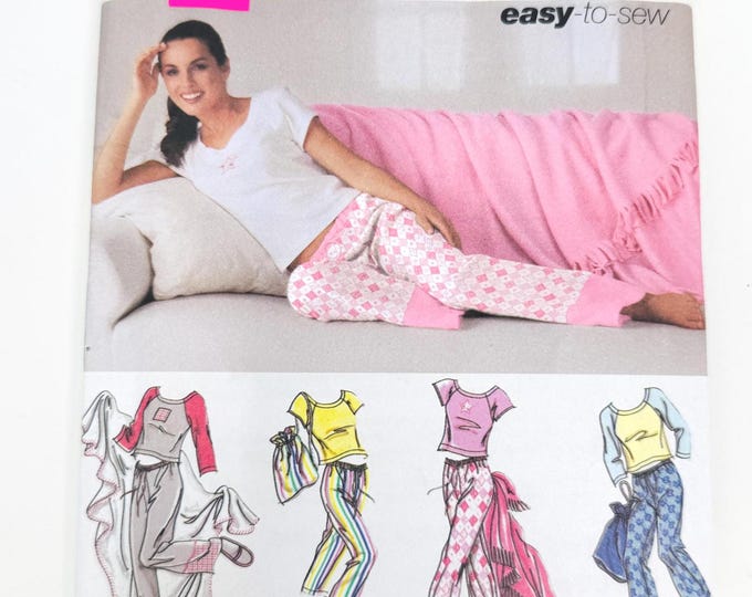Simplicity @ Home 5923 Sewing Pattern Pajama Pants Slippers, Blanket ...