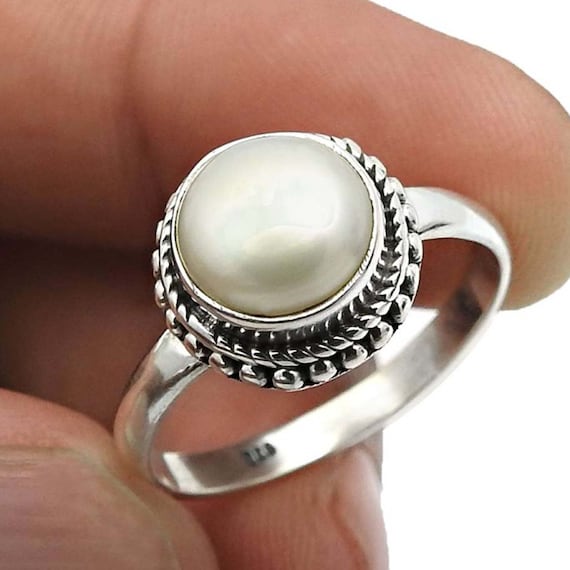 Genuine Pearl Ring,cz Engagement Rings,anniversary Ring,cheap Wedding Rings  For Women,eternity Ring,sterling Silver 925 Open Ring Jewellery #2281659 |  Weddbook