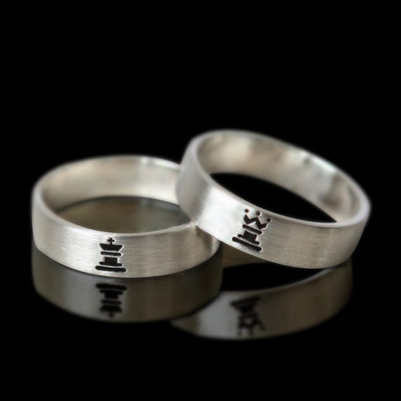 His and Hers Set of king and queen Rings With Crowns in Sterling Silver -  Etsy
