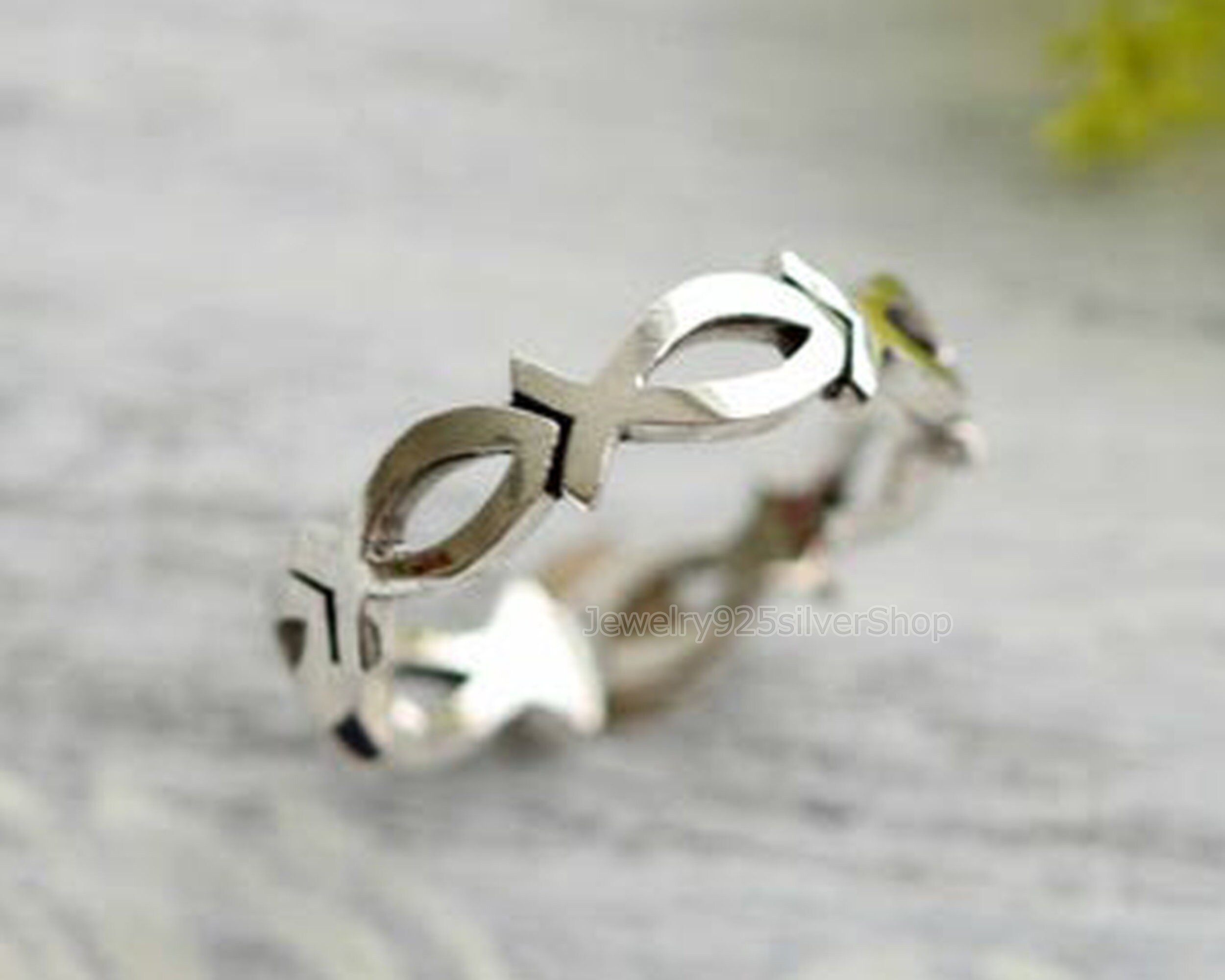 Christian Fish Ring 925 Sterling Silver Silver Fish Ring Etsy