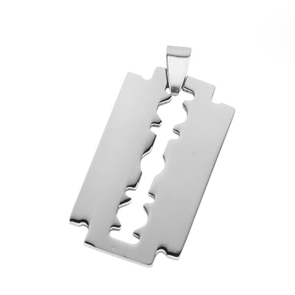 925 Sterling Silver Razor Blade Pendant Hypo Allergenic Jewelry, Razor Blade Jewelry, Men's Pendant, Men's Jewelry, Woman Pendant Necklace