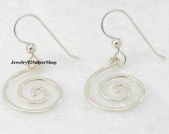 Sterling Silver Hoops, Spiral of Life Hoops, Silver Spiral Hoops, Hoop Earrings, Spiral Earrings, Sterling Silver Earrings, Dangle Earrings