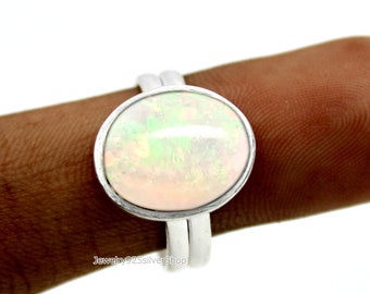 Ethiopian Opal Ring, Silver Opal Ring, 925 Sterling Silver Ring, Opal Jewelry, African Opal Ring, Dainty Ring, Statement Ring, Gemstone Ring