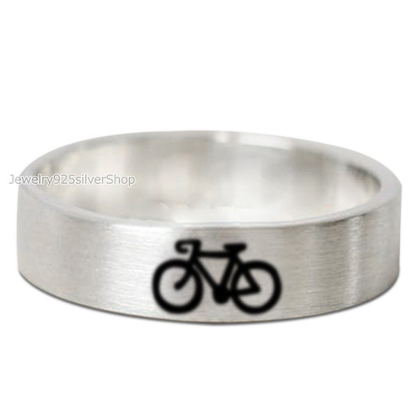 Anneau de vélo, Anneaux de cycliste, Bague en argent sterling 925, Anneau de vélo, Bague de fiançailles, Anneaux pour femmes, Bague en argent, Anneaux pour hommes