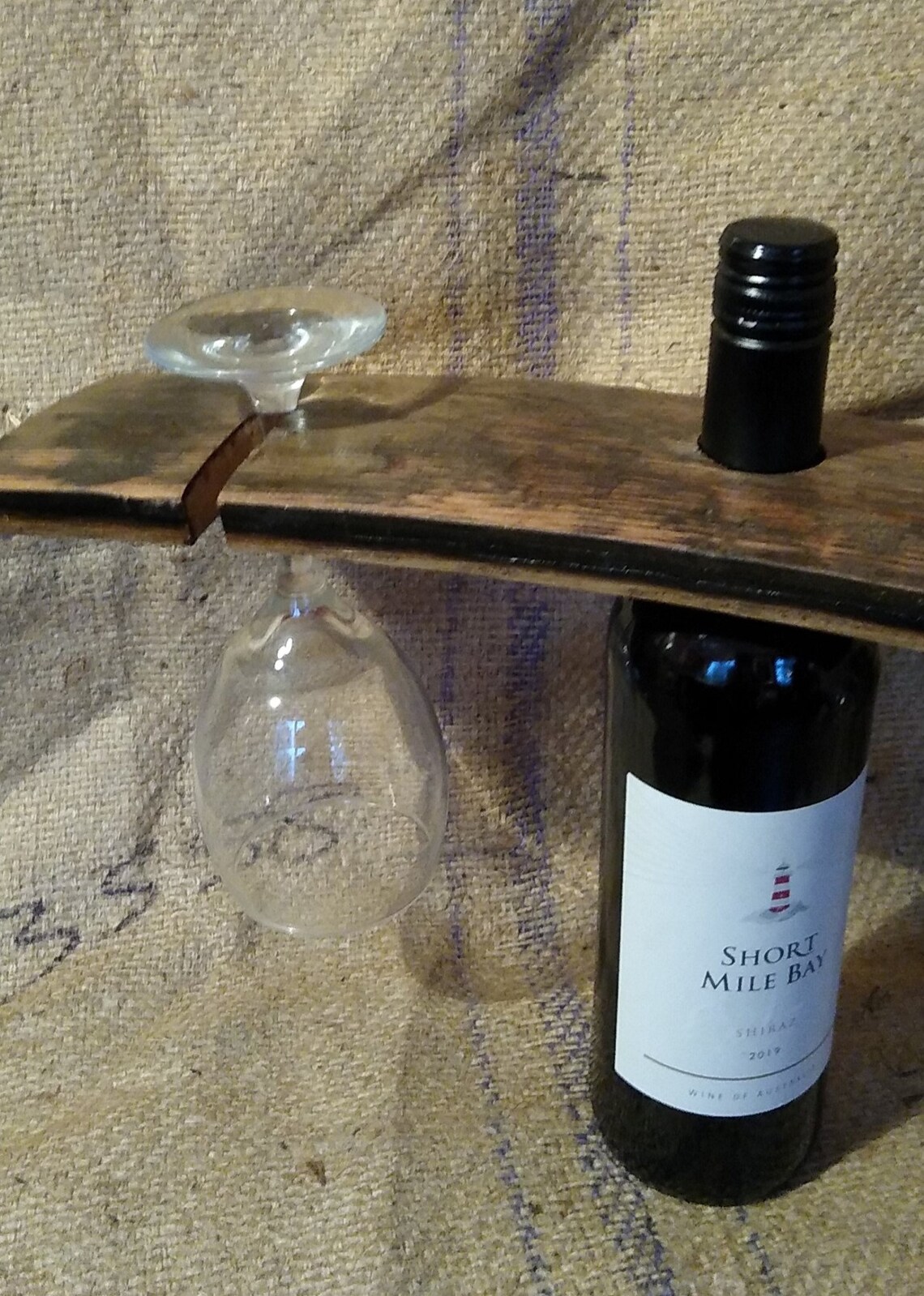 Whisky Barrel Stave Bottle & Glass Holder Etsy