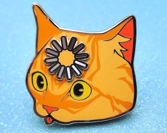 Loading Cat / Spinner Hard Enamel Pin