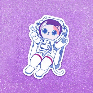 Katze Astronaut Raum Katze Vinyl Aufkleber / wasserdicht / UV-beständig / Aufkleber