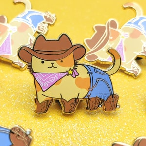 Yeehaw Cat / Hard Enamel Pin Orange Cat