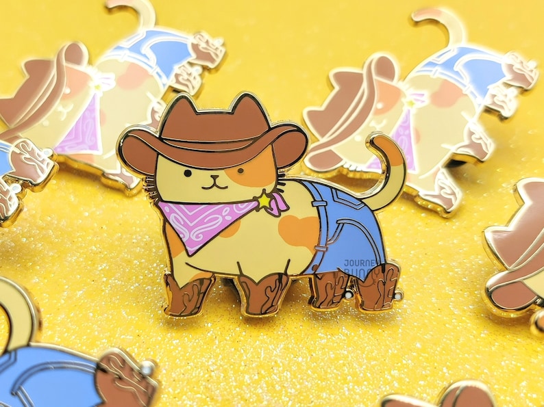 Yeehaw Cat / Hard Enamel Pin Orange Cat