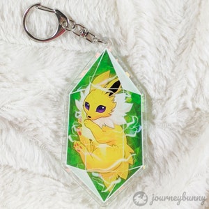 Electric Evolution Crystal Holographic Acrylic Keychain / Anime / Nostalgia