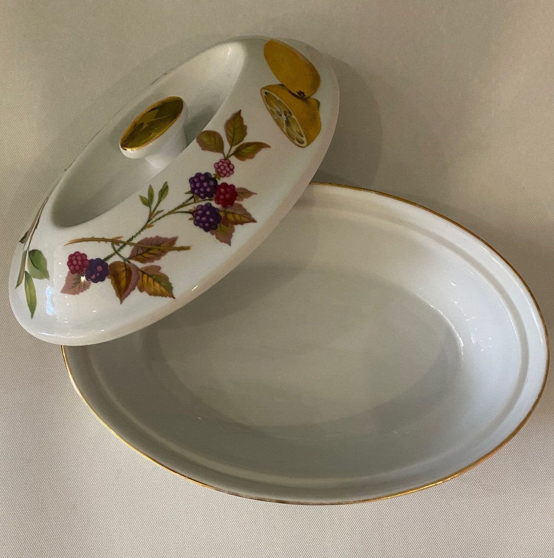 ROYAL WORCESTER Evesham Gold Porcelain Oval Oven Dish Etsy