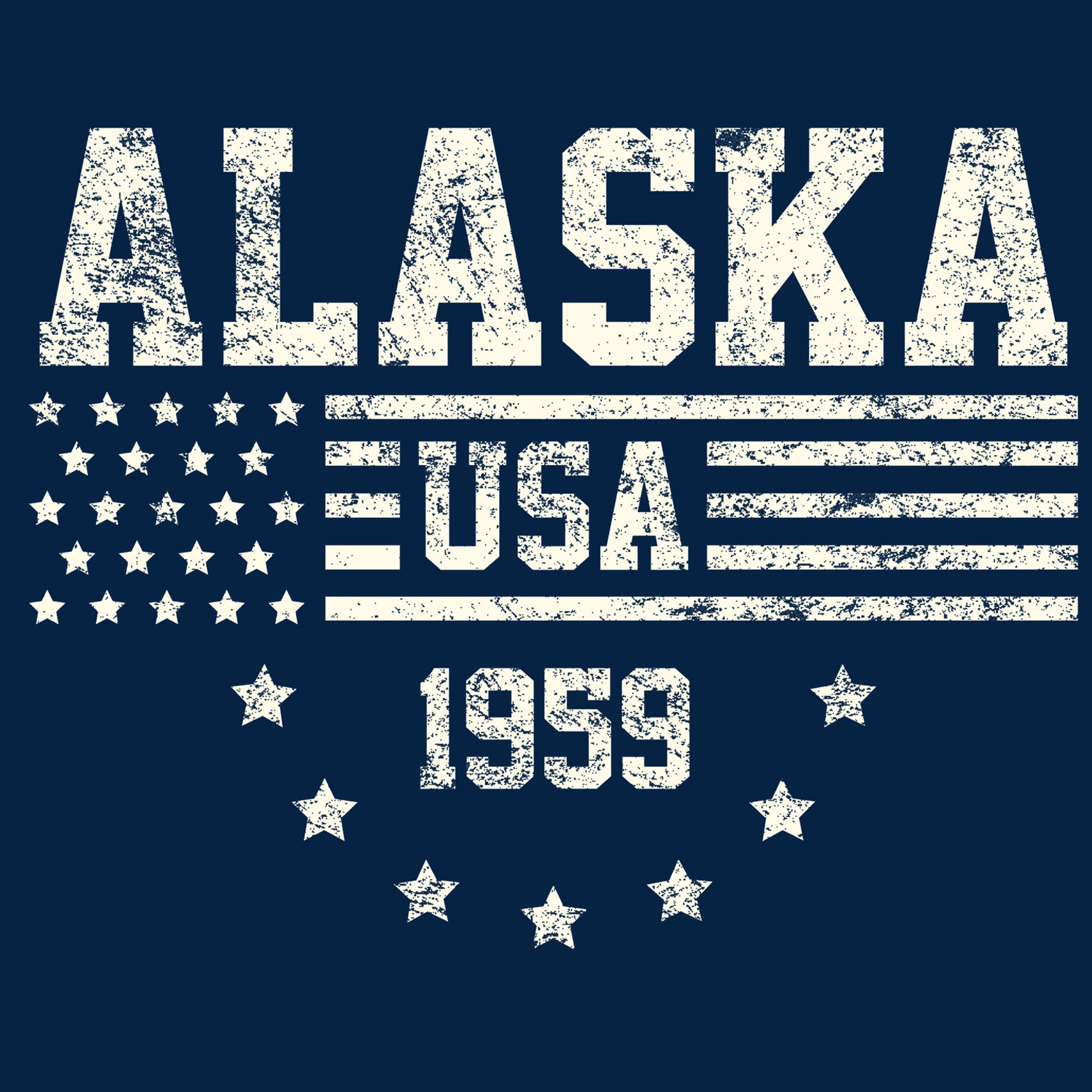 Alaska 1959 USA Flag Statehood T-Shirt Distressed Print | Etsy