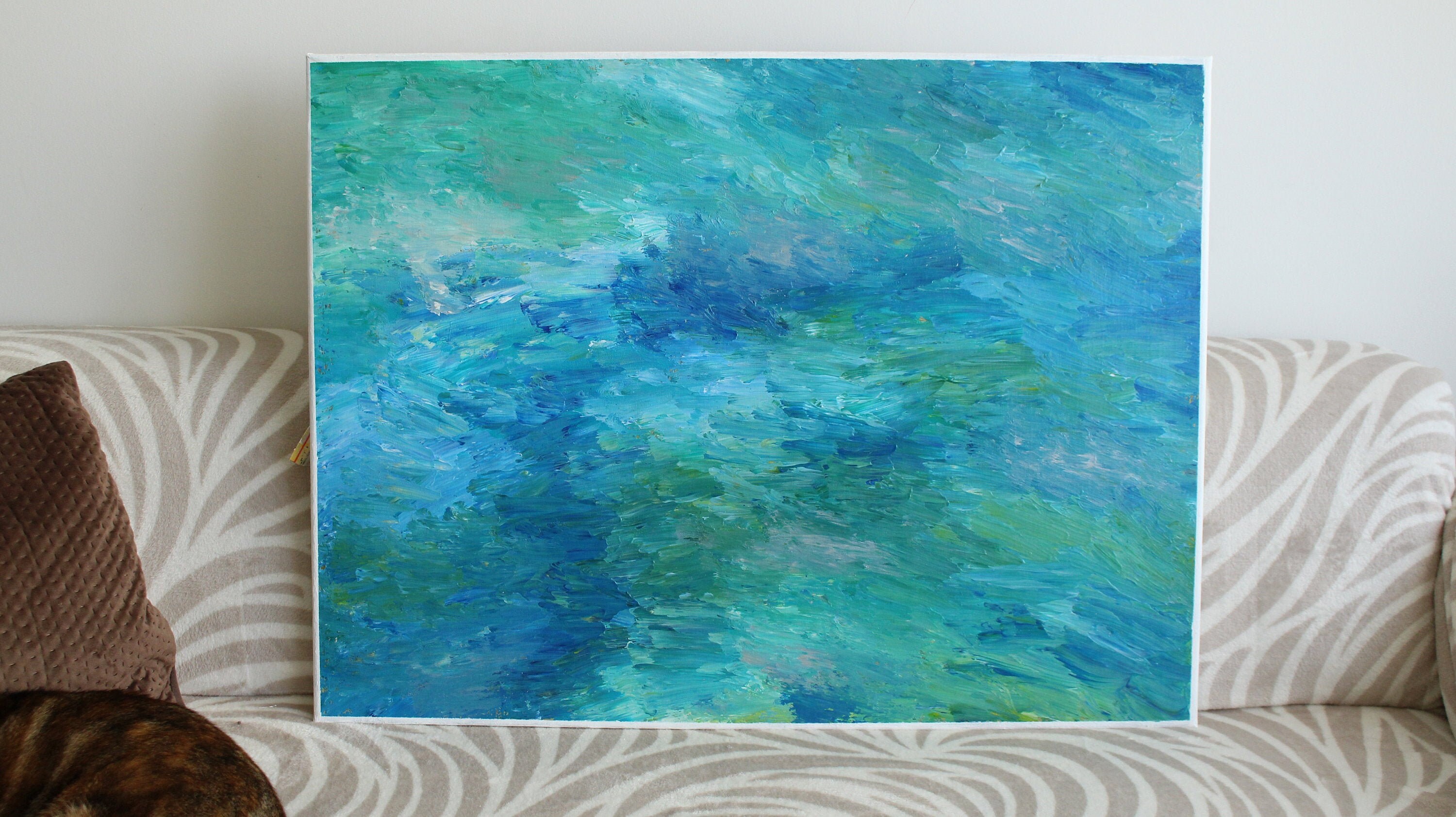 Peinture sur Toile Xl - Blue Lagoon 60X80cm