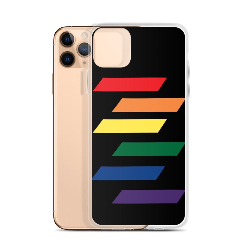 Rainbow dark mode iPhone Case