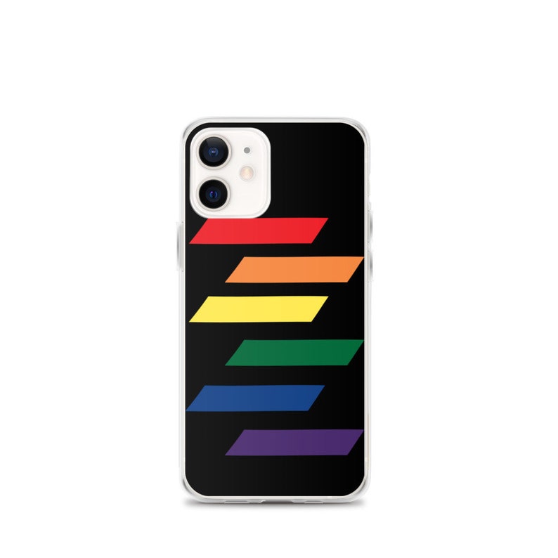 Rainbow dark mode iPhone Case