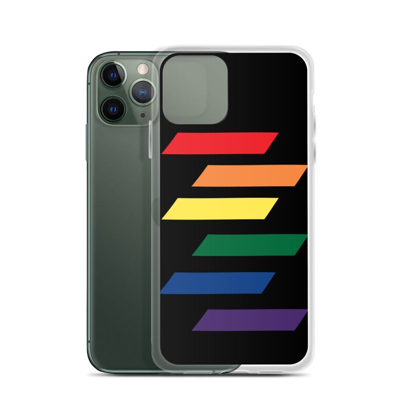 Rainbow dark mode iPhone Case