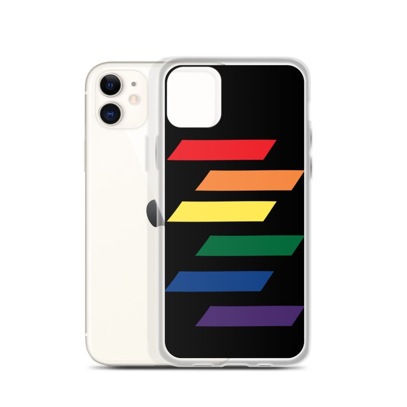 Rainbow dark mode iPhone Case