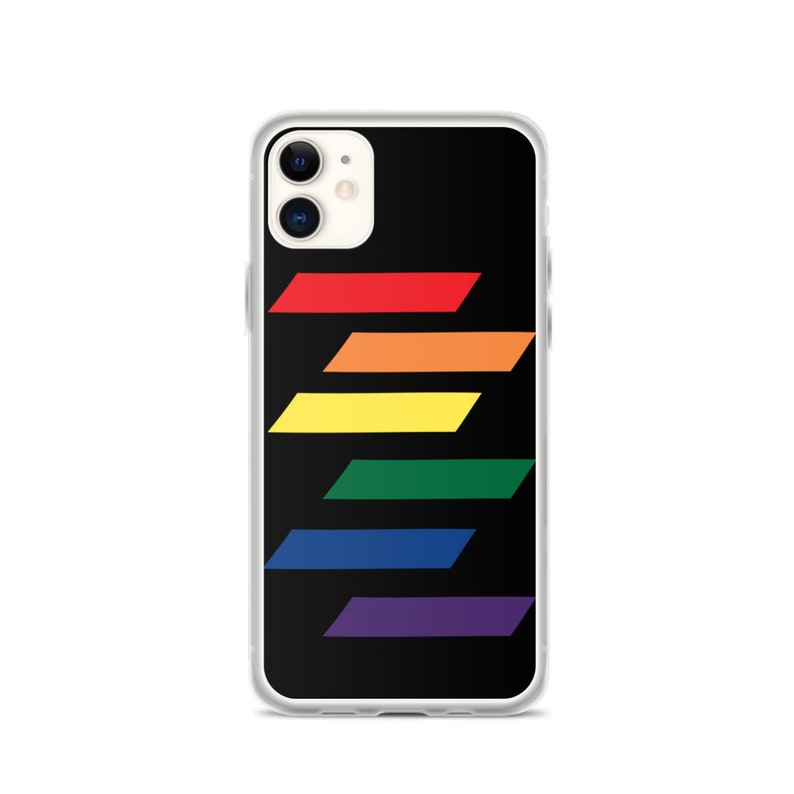 Rainbow dark mode iPhone Case