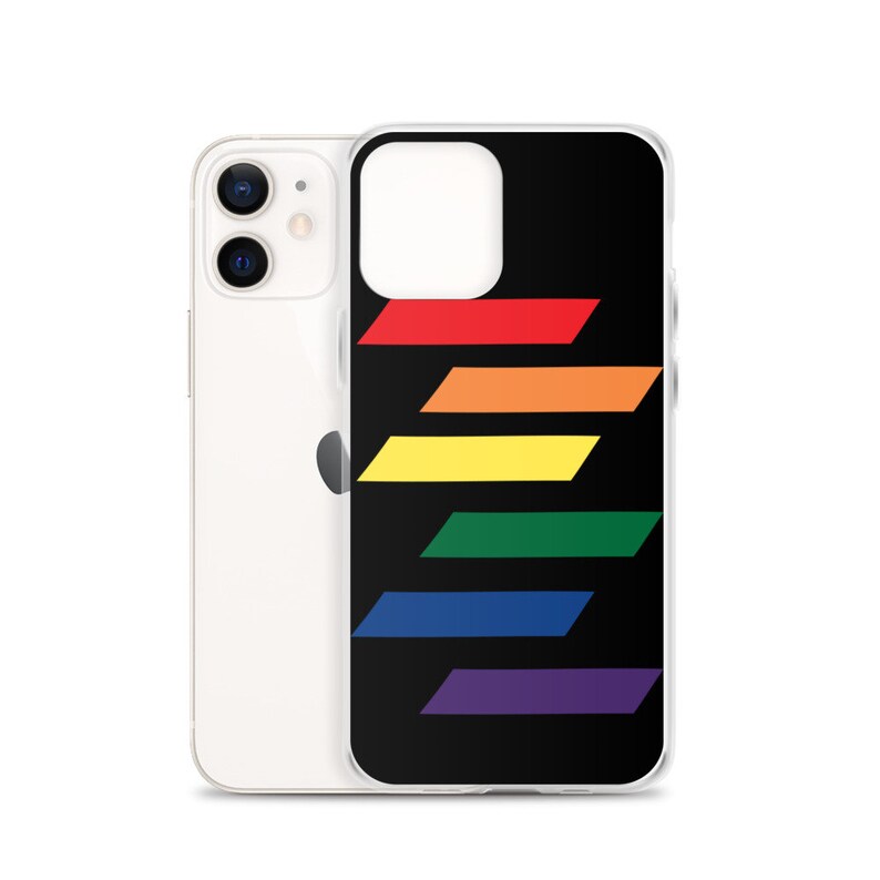 Rainbow dark mode iPhone Case