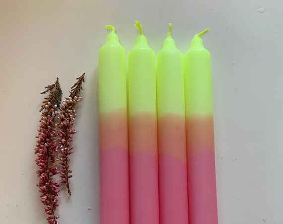 4 Dip Dye / Bougie neon Dip Dye / Creation / Neon Dip Dye Candle / Tie Dye / Bougie