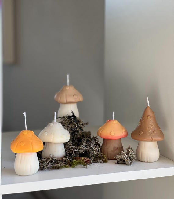 Bougie Champignon / Déco automne / Champignon / Décoration table automne