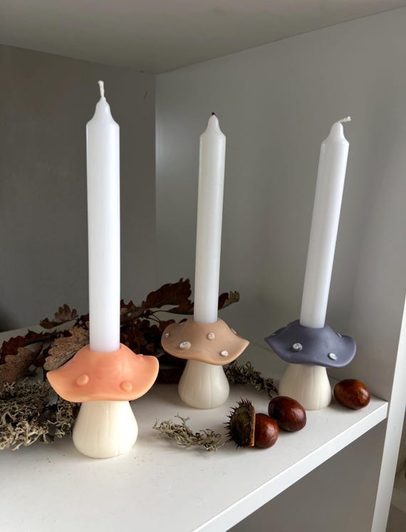 Bougeoir Champignon / Bougeoir en cire champignon